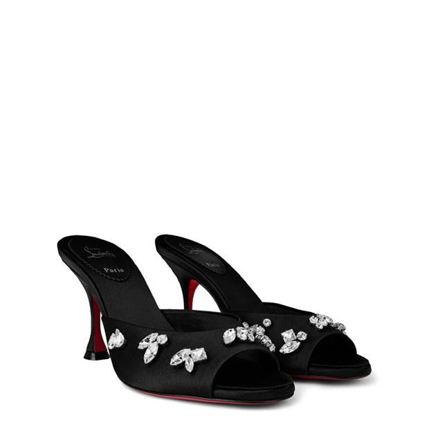 Christian Louboutin Degraqueen Satin Mules Size US 11 / IT 41 - 4 Thumbnail