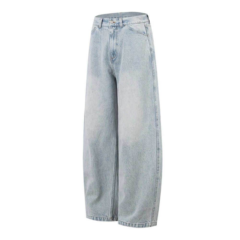 Jean Men's street punk distressed washed loose scimitar jeans Size US 32 / EU 48 - 2 Thumbnail