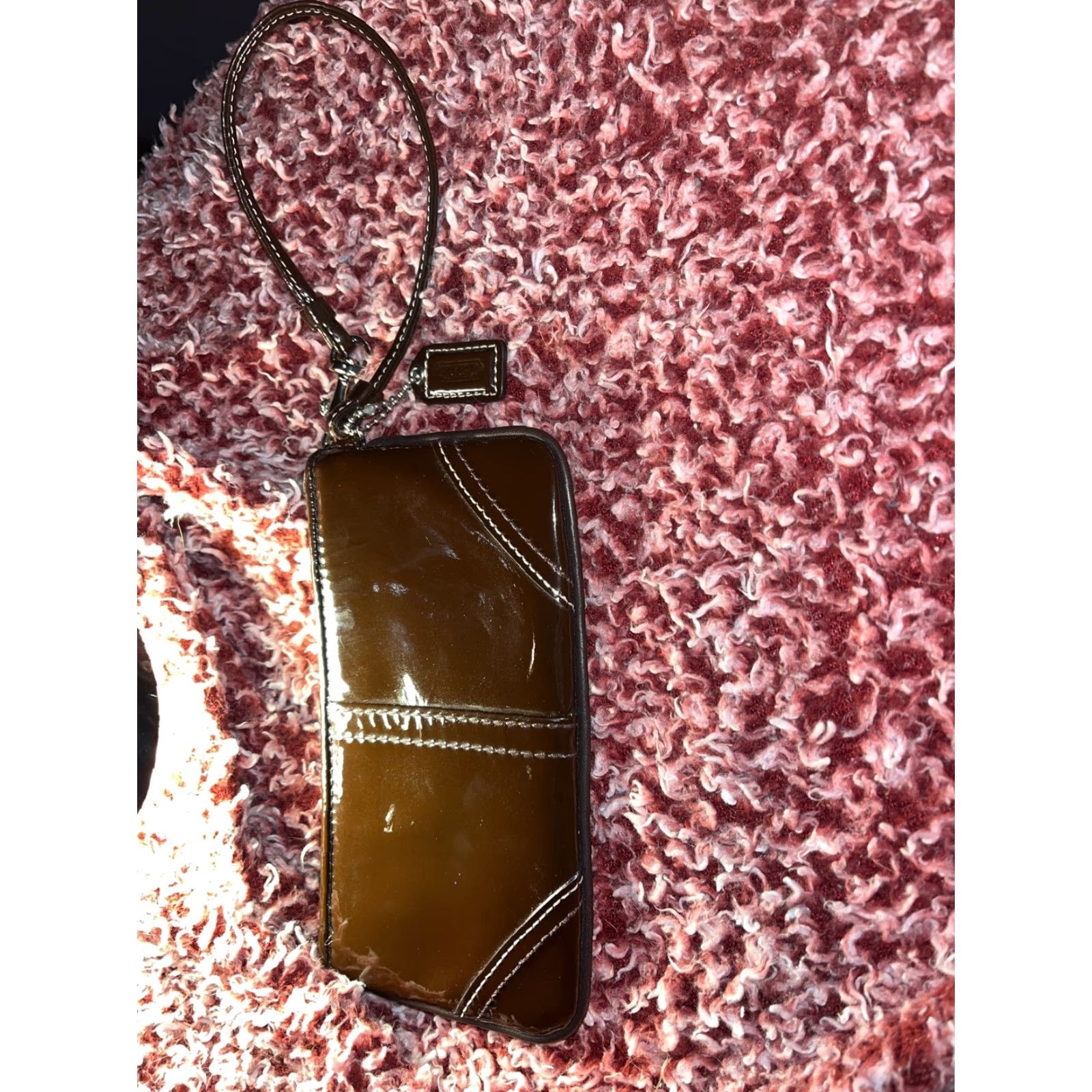 Coach VINTAGE Coach Wallet Women Brown Leather Wristlet Zipper Strap Clutch Size ONE SIZE - 4 Thumbnail