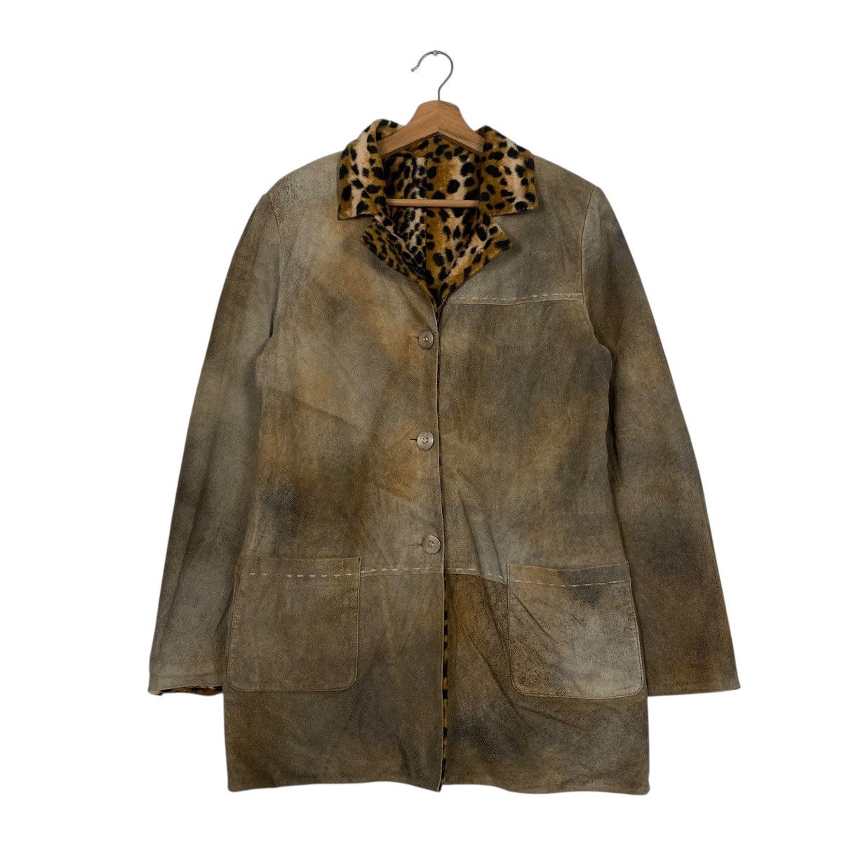 Designer Vintage Pilerria leopard revesable coat jacket Size US M / EU 48-50 / 2 - 14 Thumbnail