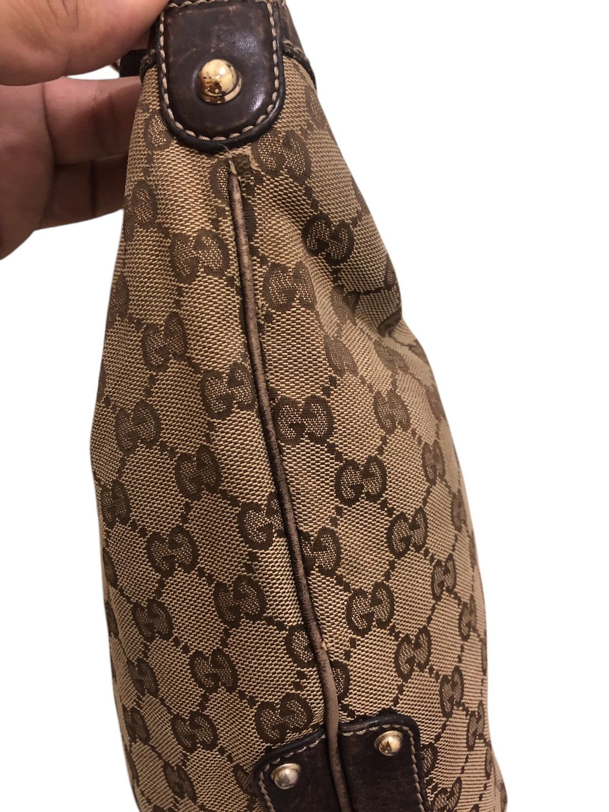 Gucci Gucci Monogram Biba Hobo Dark Brown Shoulder Bag Size ONE SIZE - 11 Thumbnail