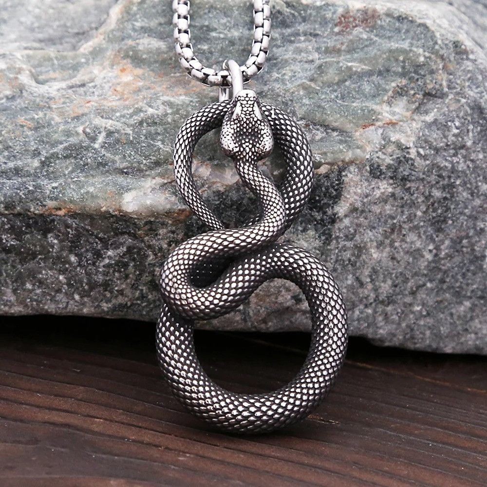 Vintage Snake for Men Pendant Necklace Size ONE SIZE - 4 Thumbnail
