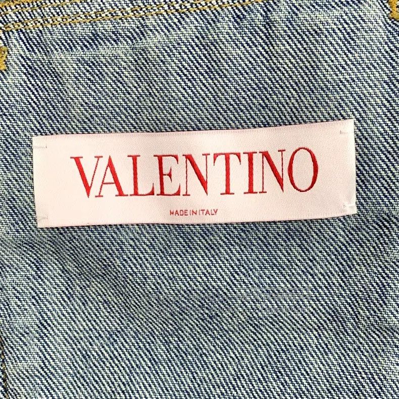 Valentino Valentino Blue washed cotton lapel denim jacket Size US L / EU 52-54 / 3 - 6 Thumbnail