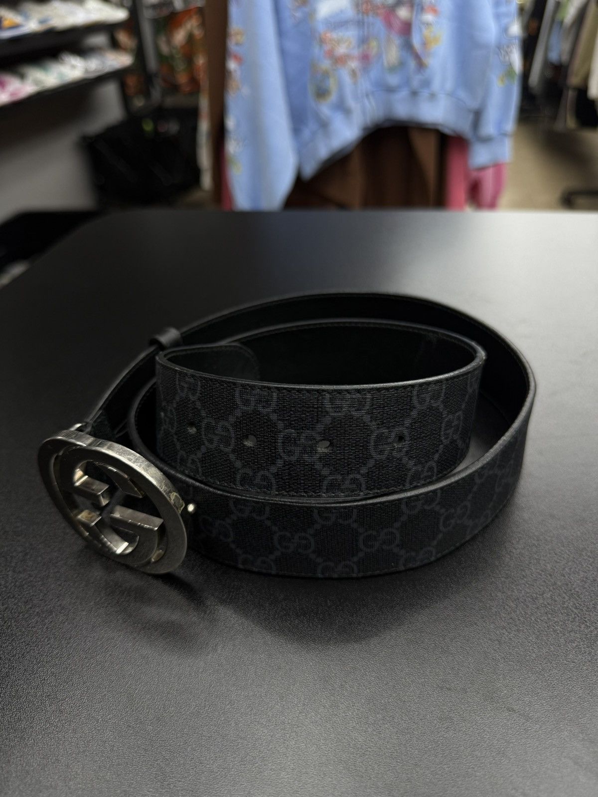 Gucci Gucci Black Monogram Belt Size 95/38 🧼 Size 38 - 7 Thumbnail
