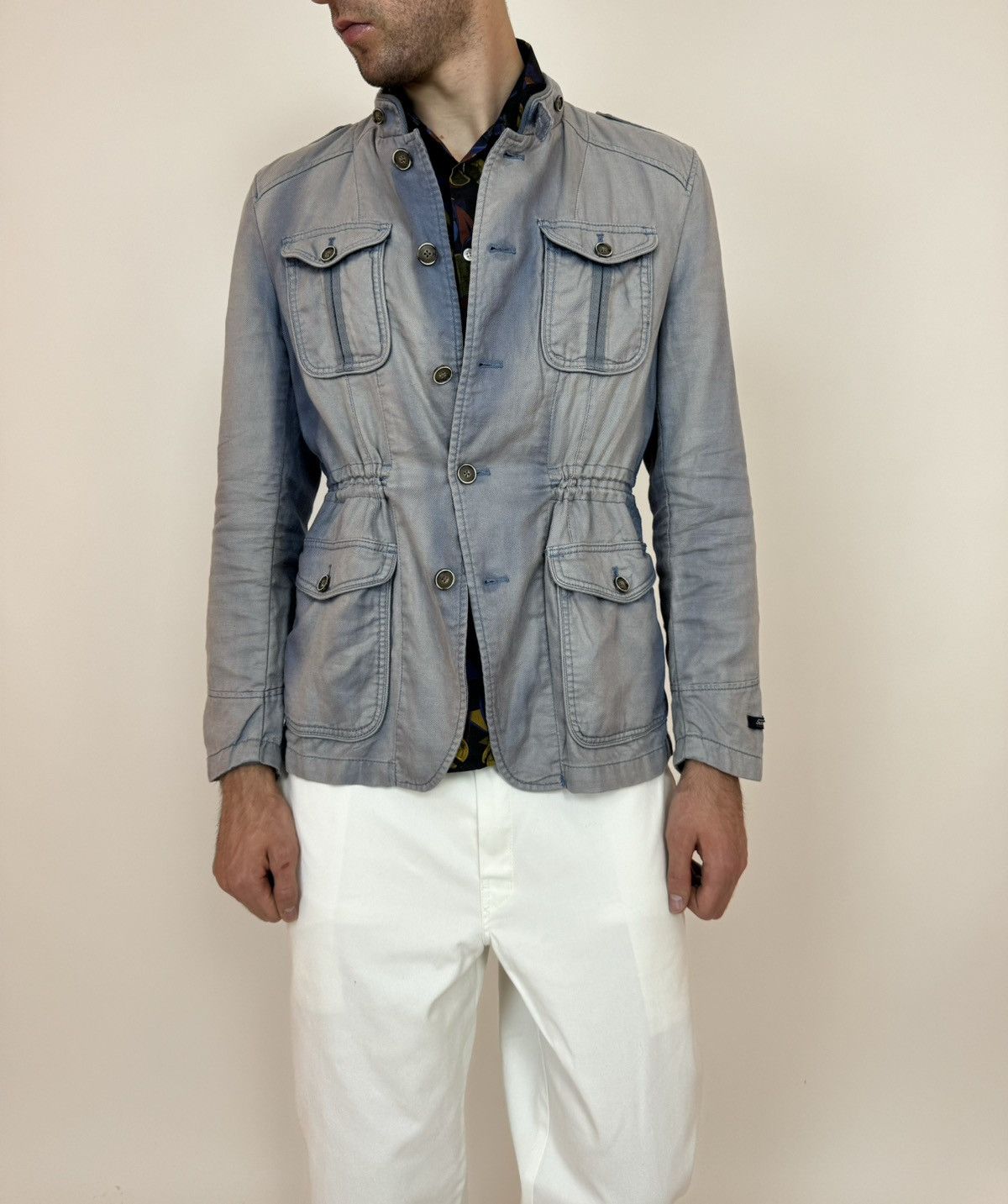 Other JEREM Unlined Blazer jacket stand up collar Linen/cotton Size 52R - 1 Thumbnail