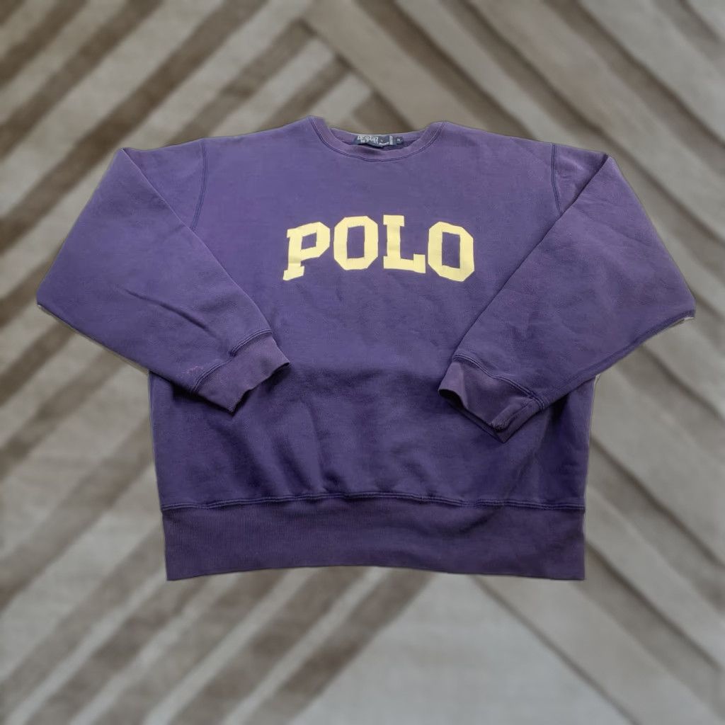 Polo Ralph Lauren VINTAGE Polo Ralph Lauren Sweatshirt Pullover Crew Neck Men’s Medium Blue 60s 70s Spell Out Size US M / EU 48-50 / 2 - 1 Thumbnail