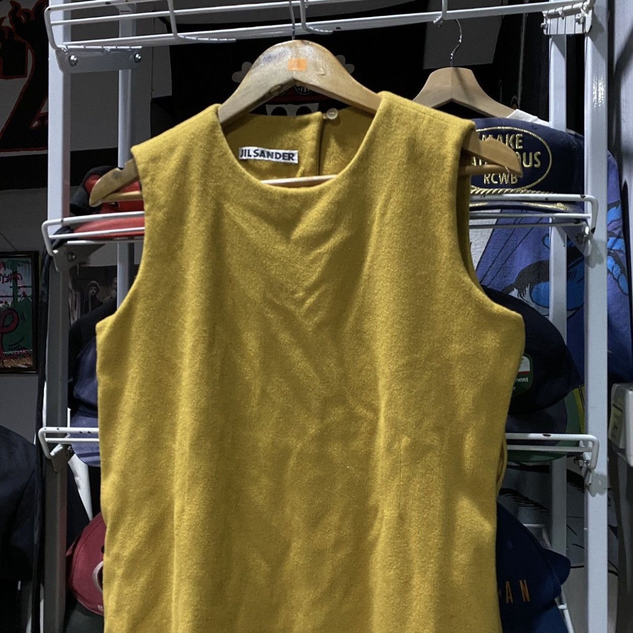 Jil Sander Vintage Jil Sander Minimalist Yellow Wool Dress Size S / US 4 / IT 40 - 3 Thumbnail