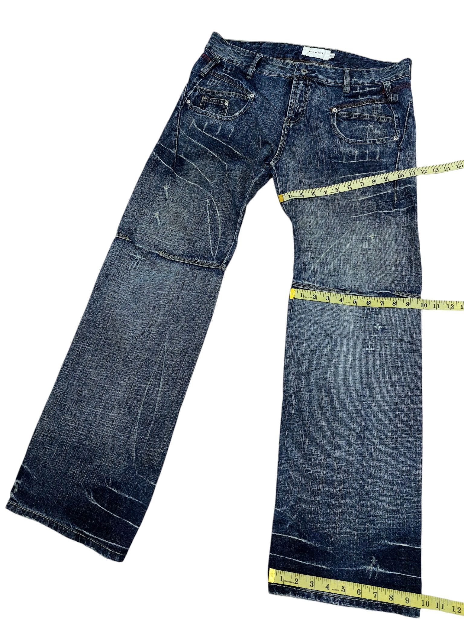 Vintage 🔥Beast Vintage Rugged Denim Baggy Style Size US 36 / EU 52 - 16 Thumbnail