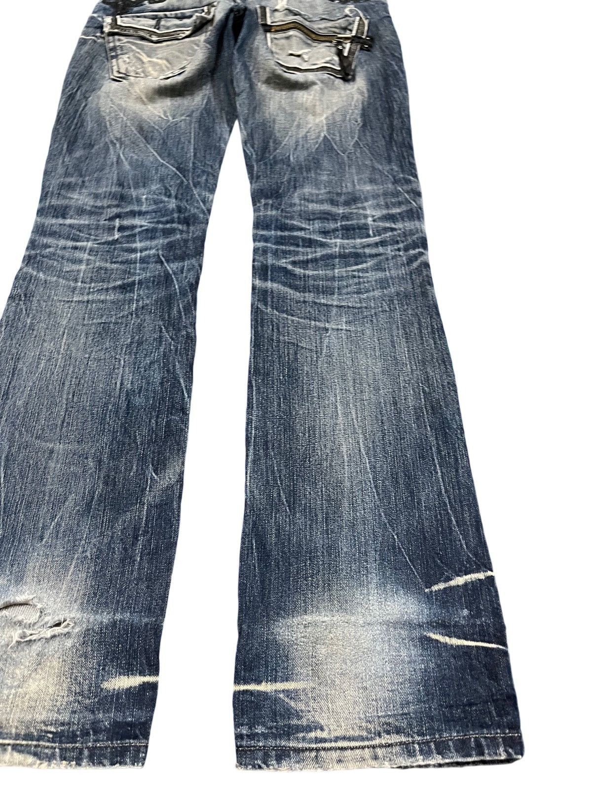 Beauty Beast Vintage Pasta Denim Flare Punk Ripped Jeans Size US 31 - 8 Thumbnail