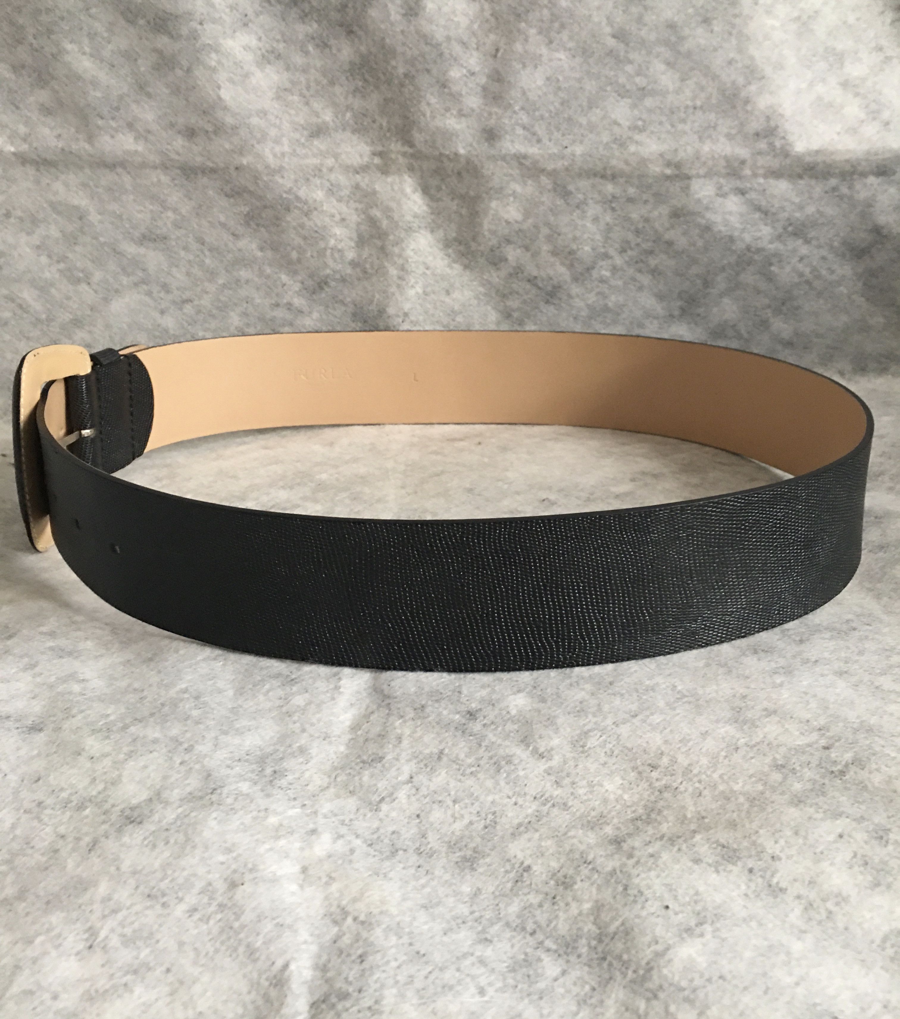 Furla FURLA Black Leather Wide Belt Size L Size ONE SIZE - 7 Thumbnail