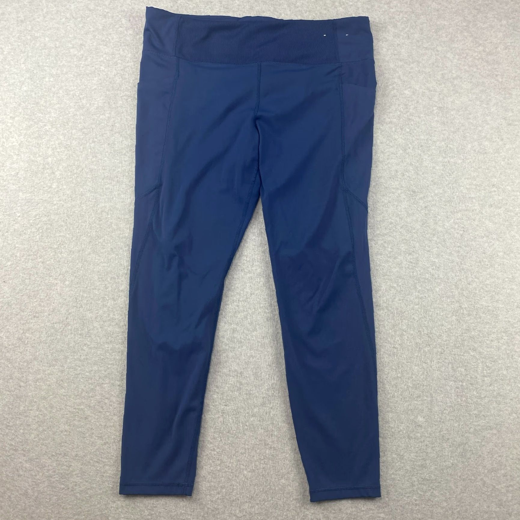 Vintage Members Mark Leggings Womens XL Blue 7/8 Pull On Stretch Nylon Active Pockets Size 40" / US 18 - 2 Thumbnail