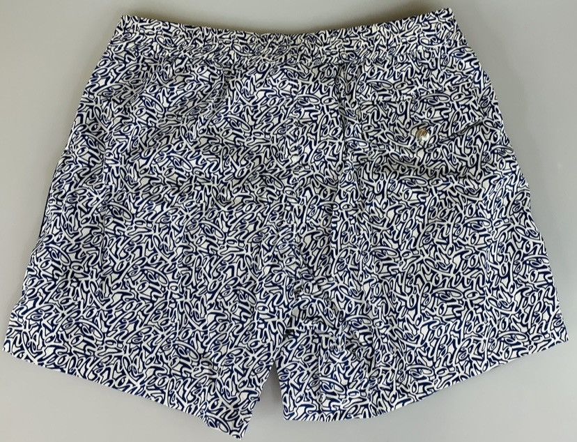 Brioni Brioni 🇮🇹 Blue Logo Script SeaMaster Resort Swim Trunk XL NWT Size US 38 / EU 54 - 4 Thumbnail