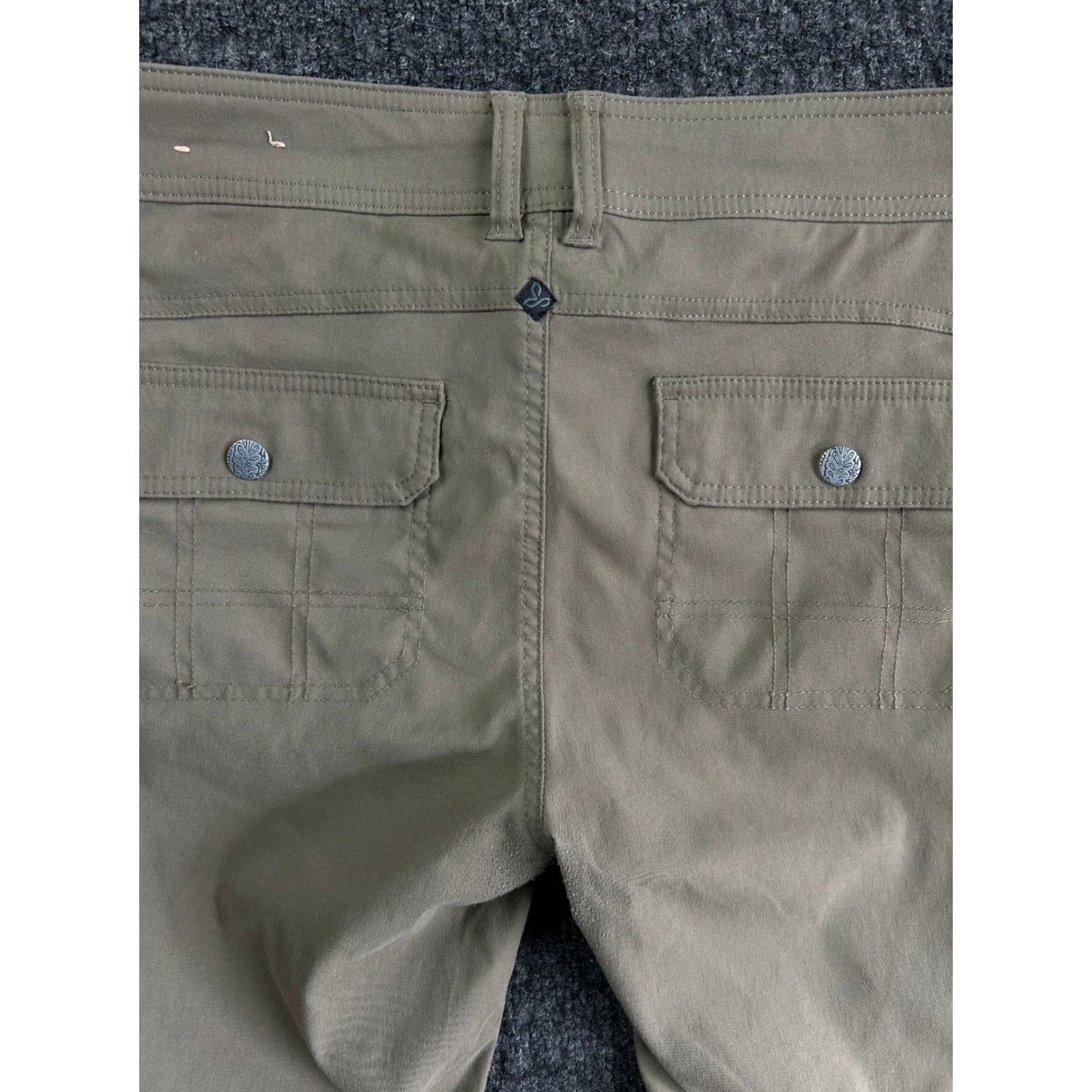 Prana Prana Halle Pants Women’s 10 Bootcut Low Rise Green Roll Up Button Drawstring Size 32" / US 10 / IT 46 - 4 Thumbnail