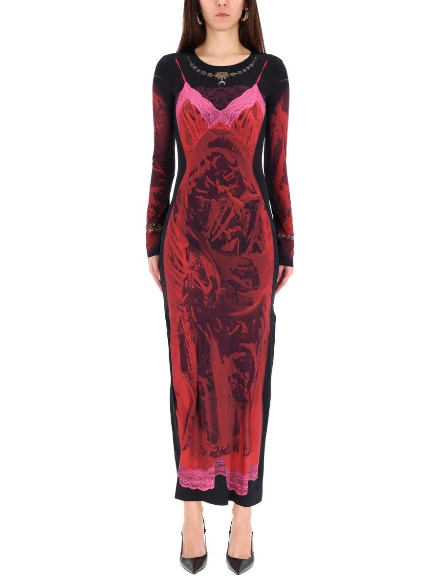 Marine Serre MARINE SERRE "WET NUISETTE" MIDI DRESS - RED Size S / US 4 / IT 40 - 1 Thumbnail