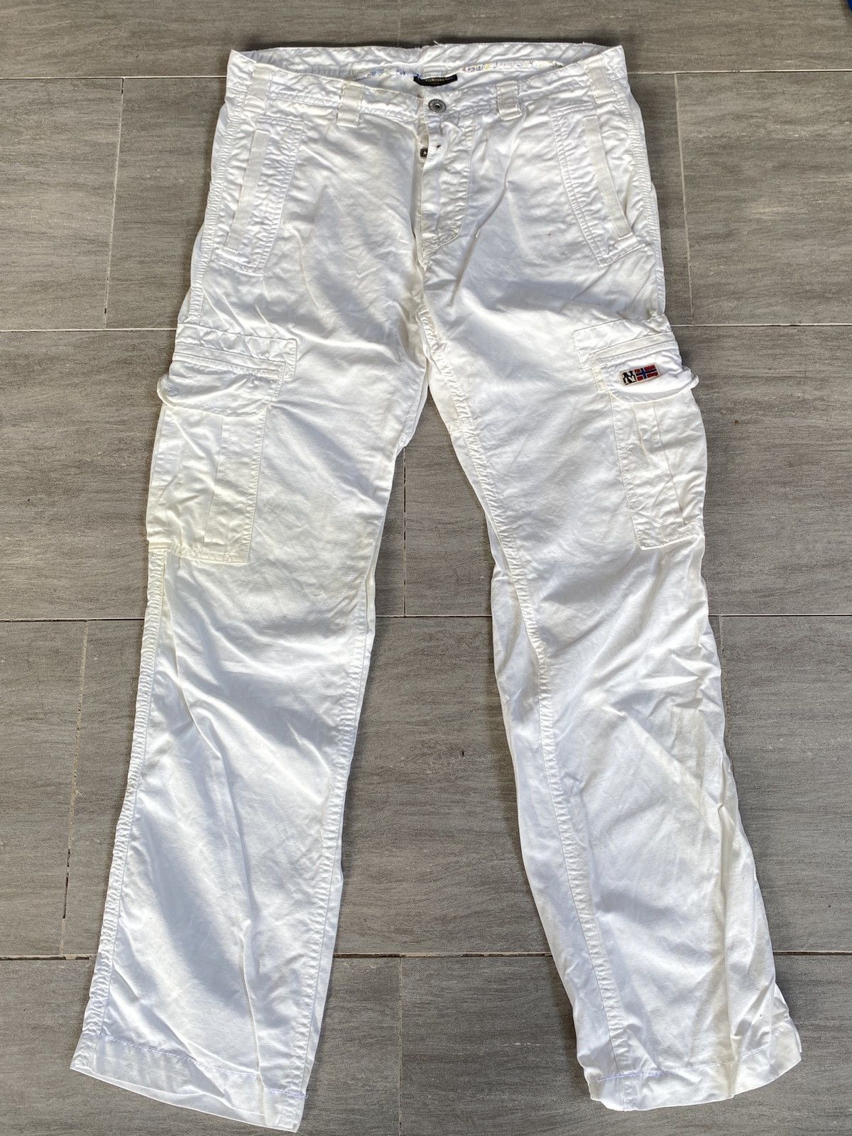 image of Avant Garde x Napapijri Vintage Made In Turkey Napapijri Multi Pocket Cargo Pants in White (Size 32