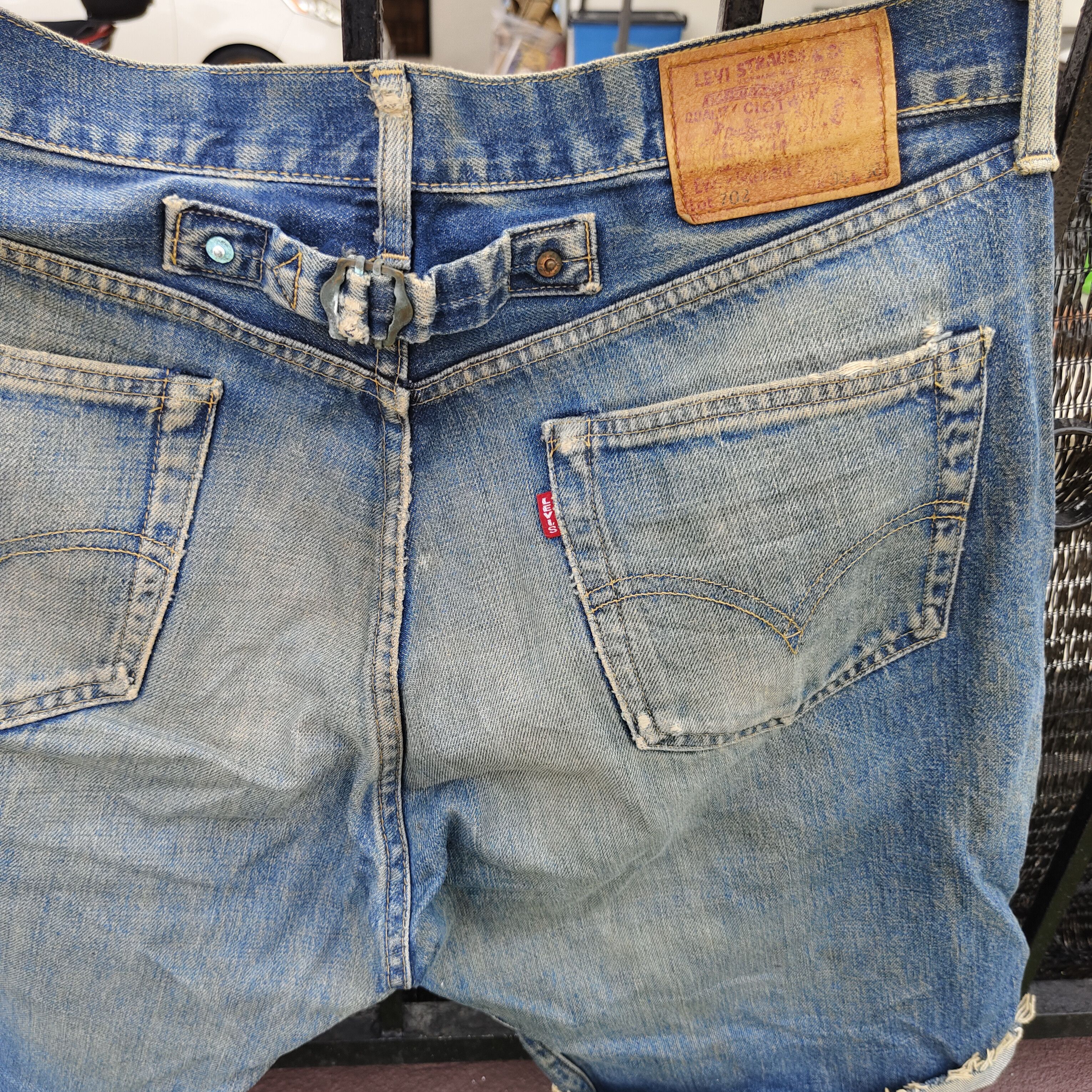 Levi's Vintage Levi's 702 Big E Short Cutoff Selvedge Jean Size US 35 - 9 Thumbnail