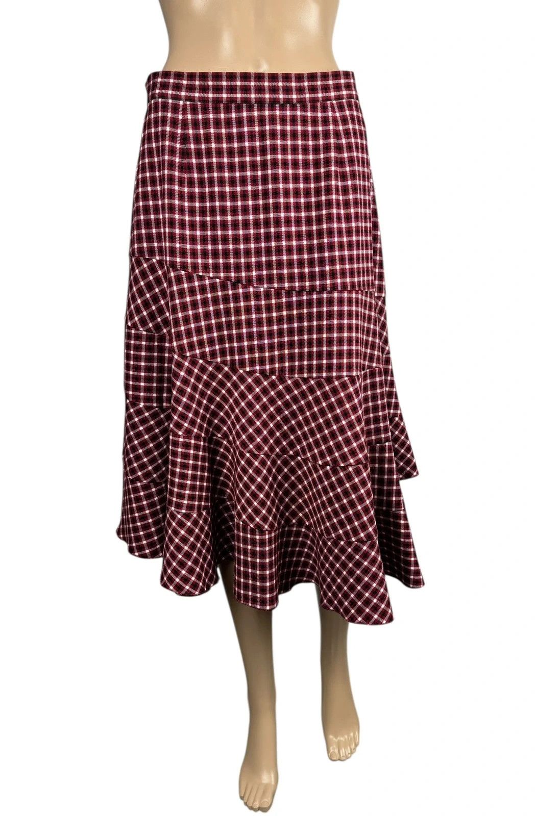 Other Poustovit Check Pleated Patchwork Skirt Viscose size 42 Size 28" / US 6 / IT 42 - 1 Thumbnail