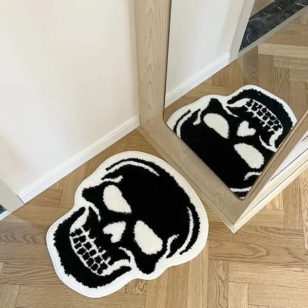 Handmade 3D Handmade Gothic Skull Head Soft Rug Size ONE SIZE - 2 Thumbnail
