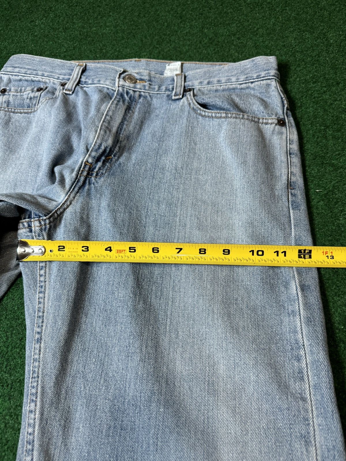 Levi's Vintage Clothing Vtg Y2K Levi’s 577 Low Rise Loose Fit Light Wash Baggy Jeans Size 33" - 11 Thumbnail
