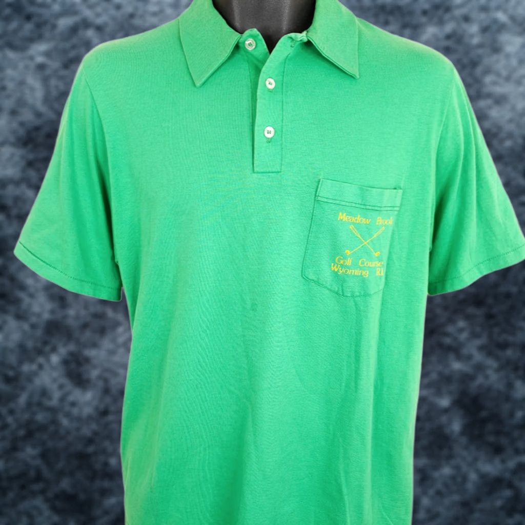 Vintage VINTAGE Meadow Brook Golf Club Polo Shirt Mens Size Medium Green Stedman USA Polo Shirt Golf 80s New England Rhode Island Wyoming Mens Size US M / EU 48-50 / 2 - 1 Thumbnail