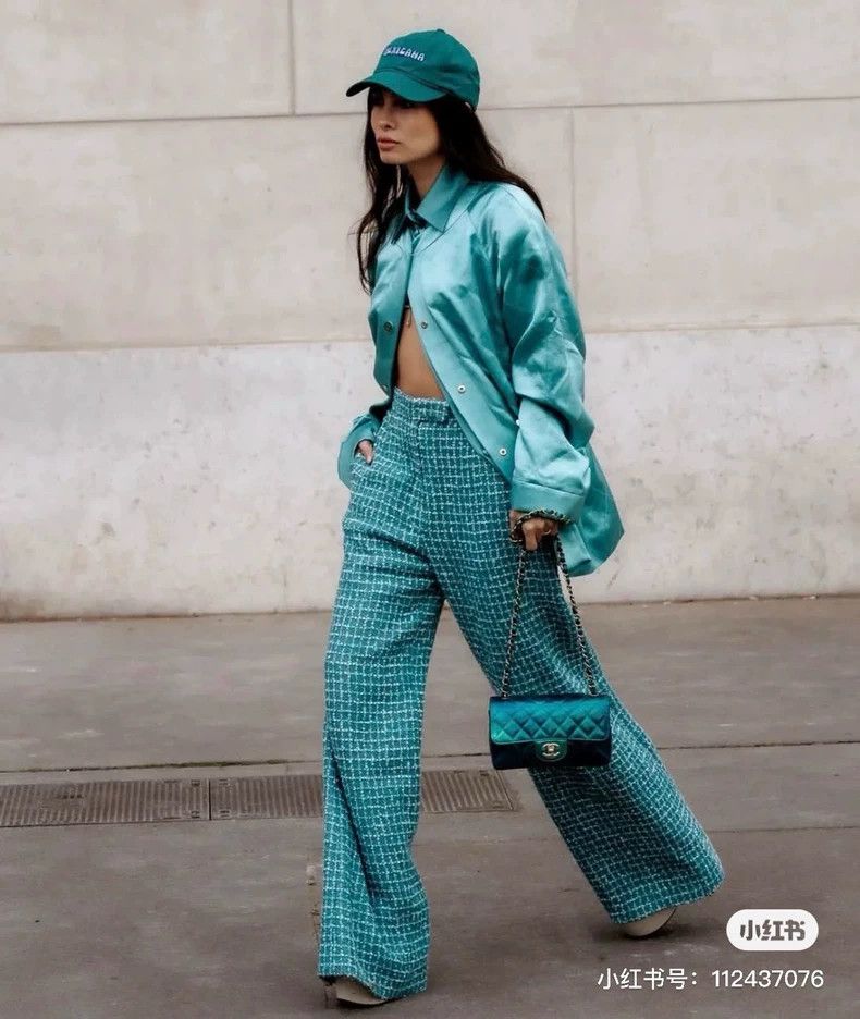 Chanel Chanel 23P Lake Blue Tweed Glazed Buckle Wide-leg Pants Size 25" / US 0 / IT 36 - 7 Thumbnail