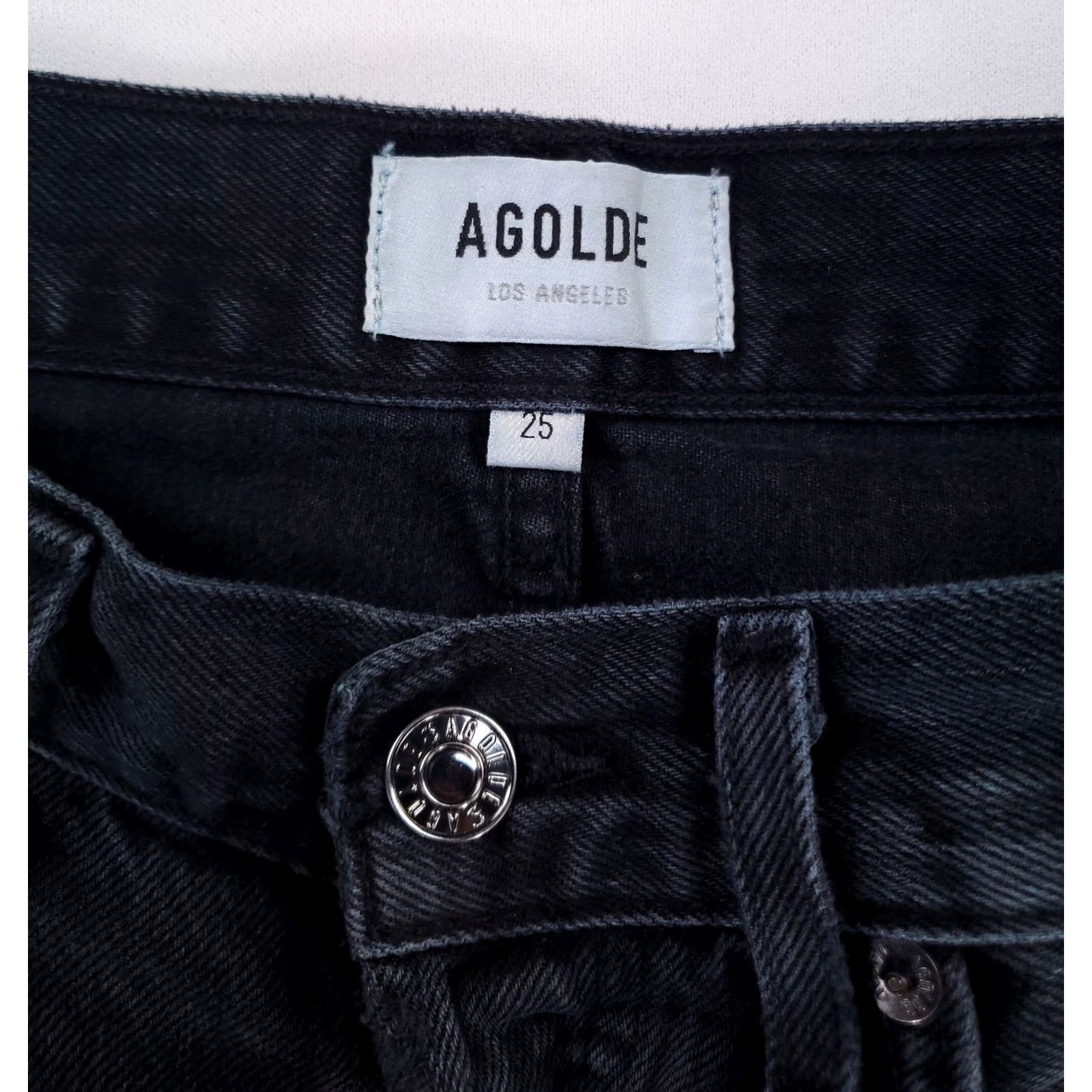 Agolde AGOLDE Lana Jeans Distressed Black Womens 29 (29 x 26.5 Actual) Jeans Womens 29 Black Distressed Straight Size 29" - 2 Thumbnail