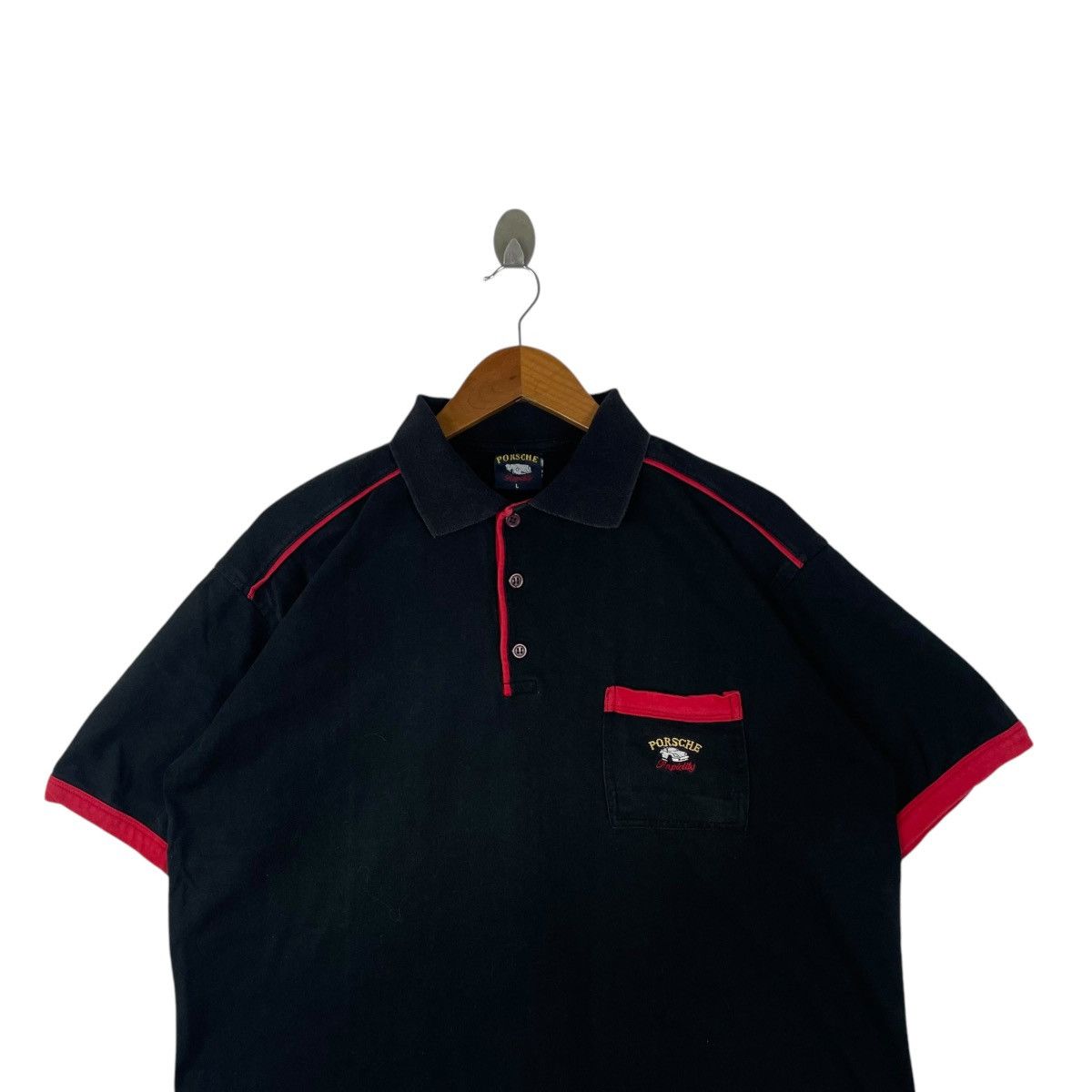 Vintage Vintage Porche Polo Tee Shirt Size US L / EU 52-54 / 3 - 2 Thumbnail
