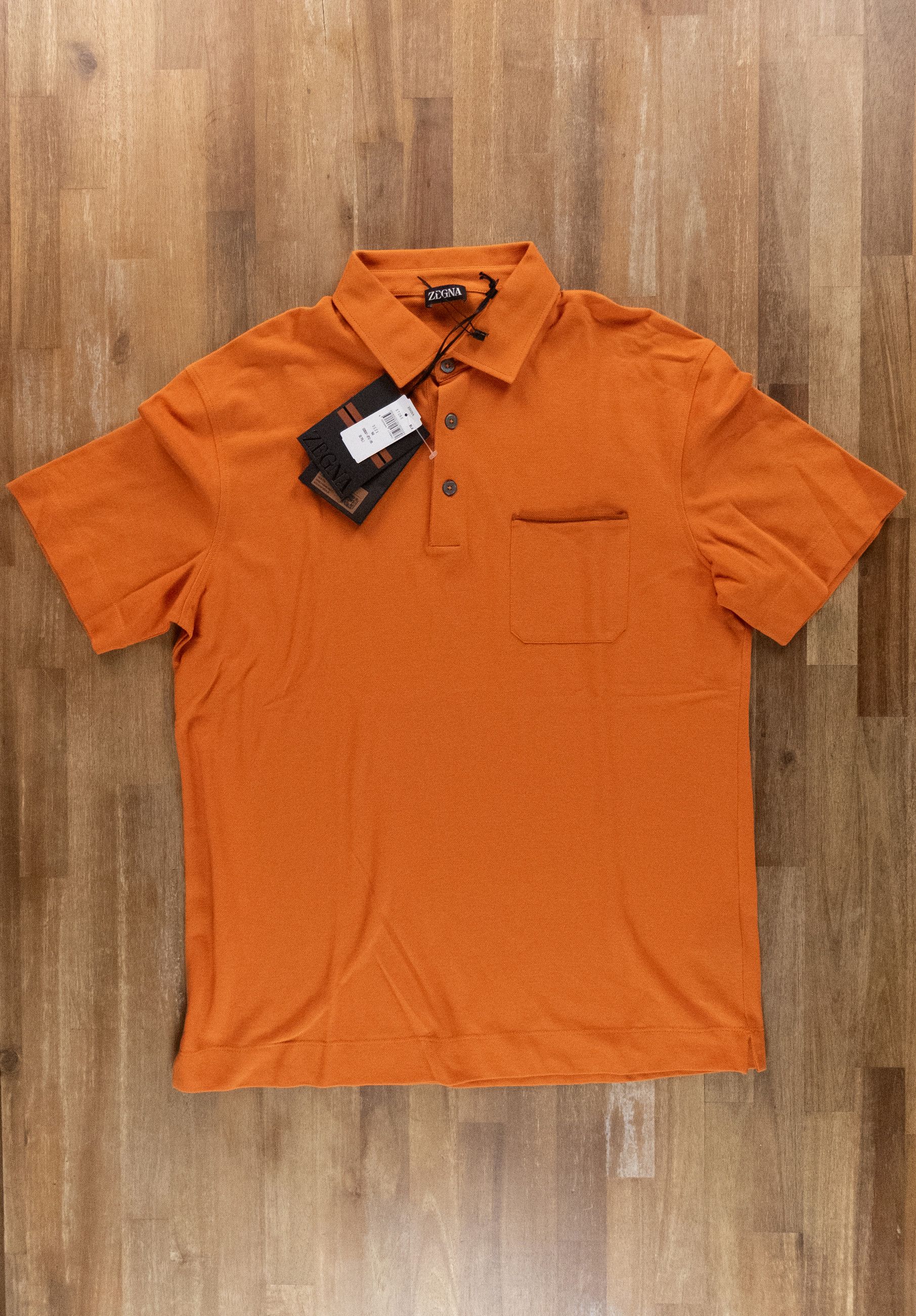 Ermenegildo Zegna ZEGNA solid orange cotton polo shirt 50 Medium authentic Size US M / EU 48-50 / 2 - 4 Thumbnail