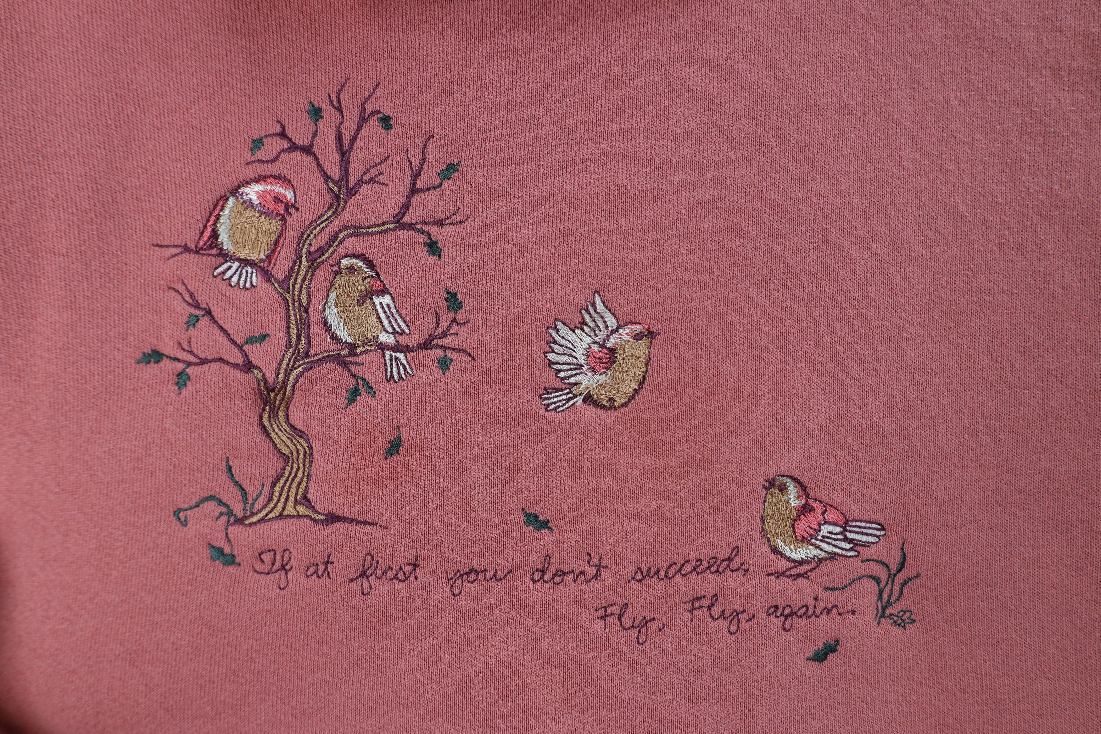 Vintage Vintage 90s Streetwear Nature Bird Collared Sweatshirt USA Size L / US 10 / IT 46 - 4 Thumbnail