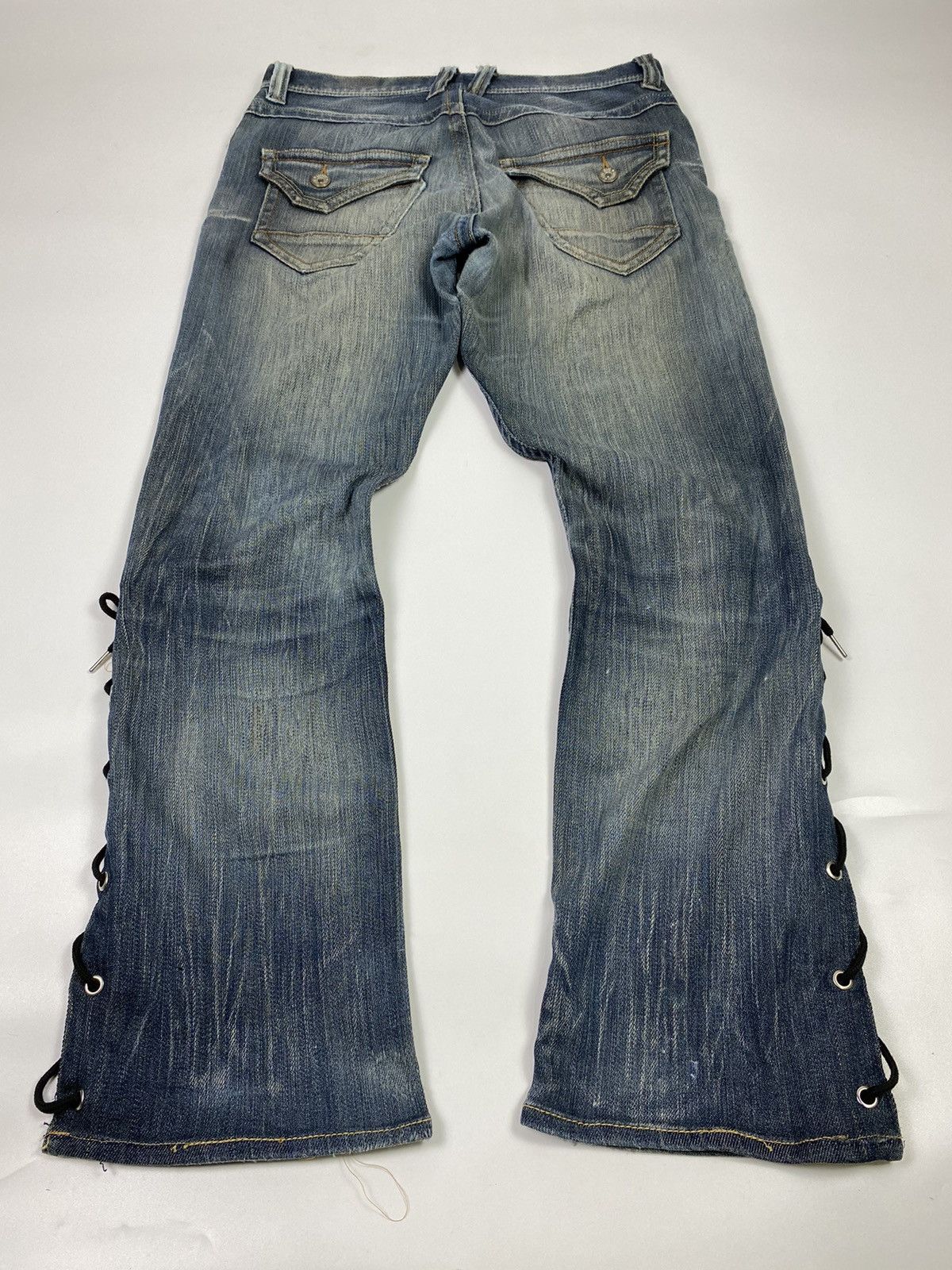 If Six Was Nine × Japanese Brand × Le Grande Bleu (L.G.B.) lace up avail jeans pant ifsixwasnine vkei style Size US 34 / EU 50 - 4 Thumbnail