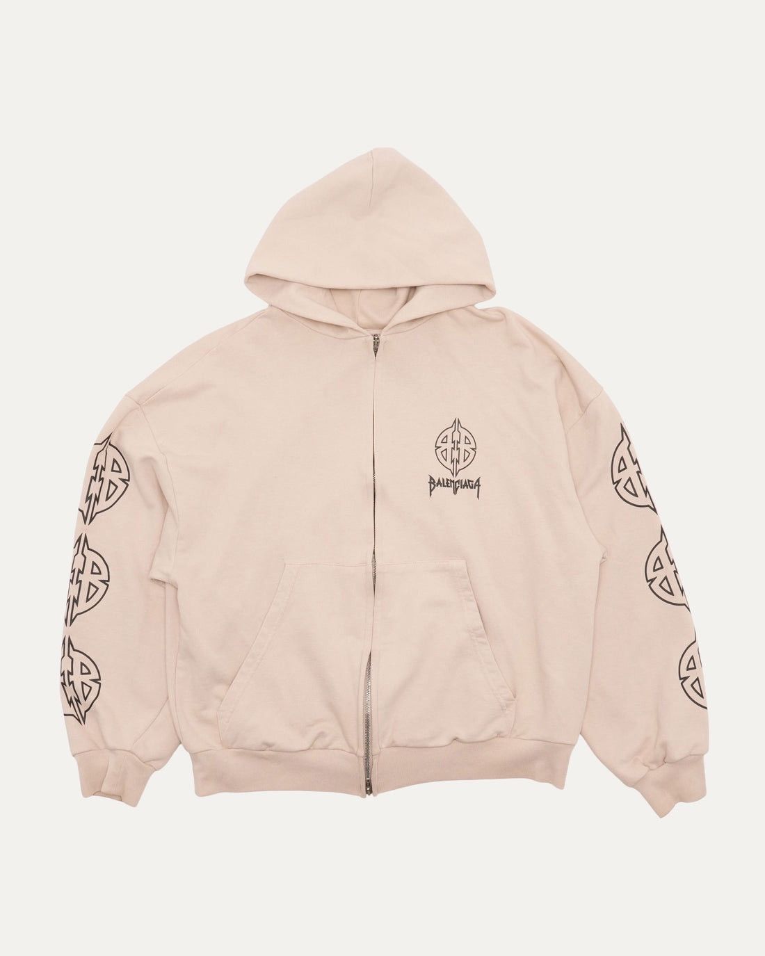 Balenciaga Metal BB Stencil Zip Up Hoodie Size US L / EU 52-54 / 3 - 1 Thumbnail