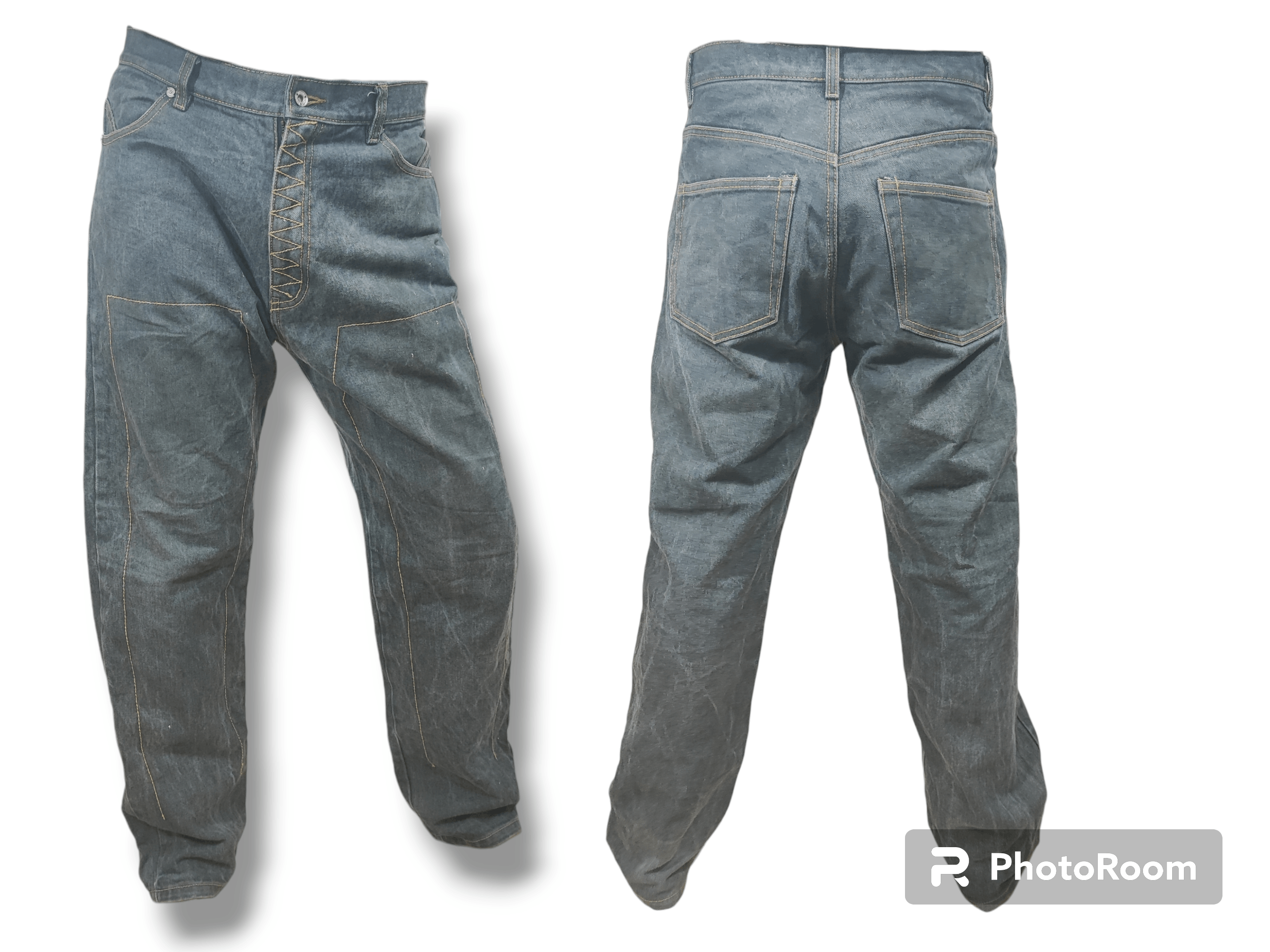 If Six Was Nine × Jean × Le Grande Bleu (L.G.B.) Double Knee Jeans Pants Japanese Size US 33 - 1 Thumbnail