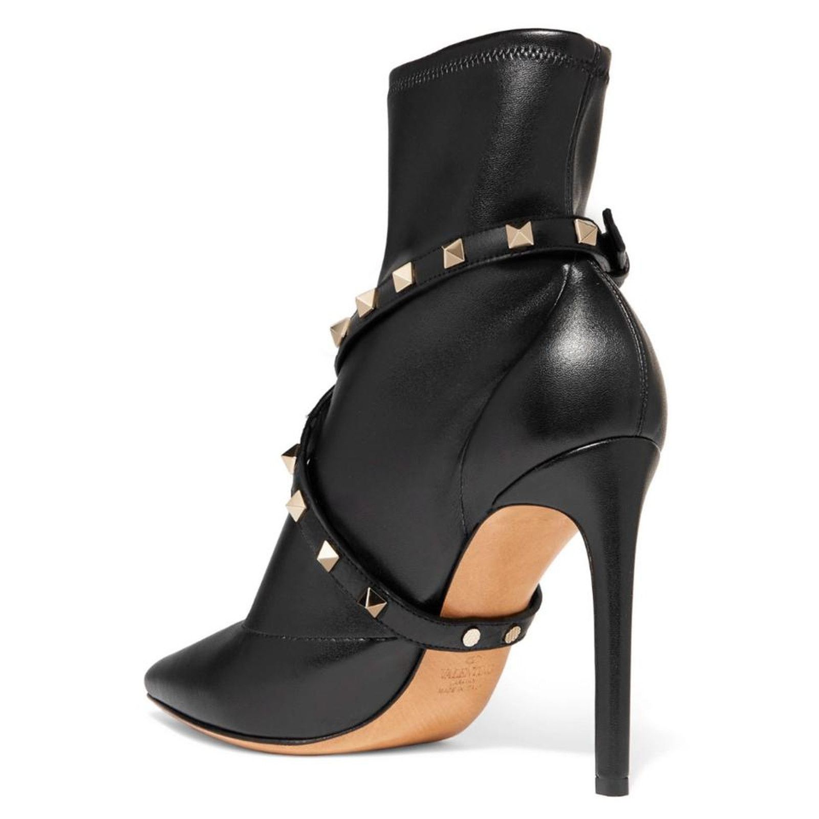 Valentino Rockstud Studwrap 105 leather heeled ankle boots Size US 6 / IT 36 - 4 Thumbnail