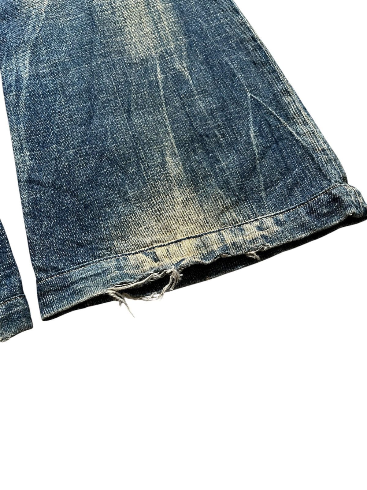 Japanese Brand Lolita Low Rise Distressed Flare Denim Lgb Style Size US 27 - 5 Thumbnail