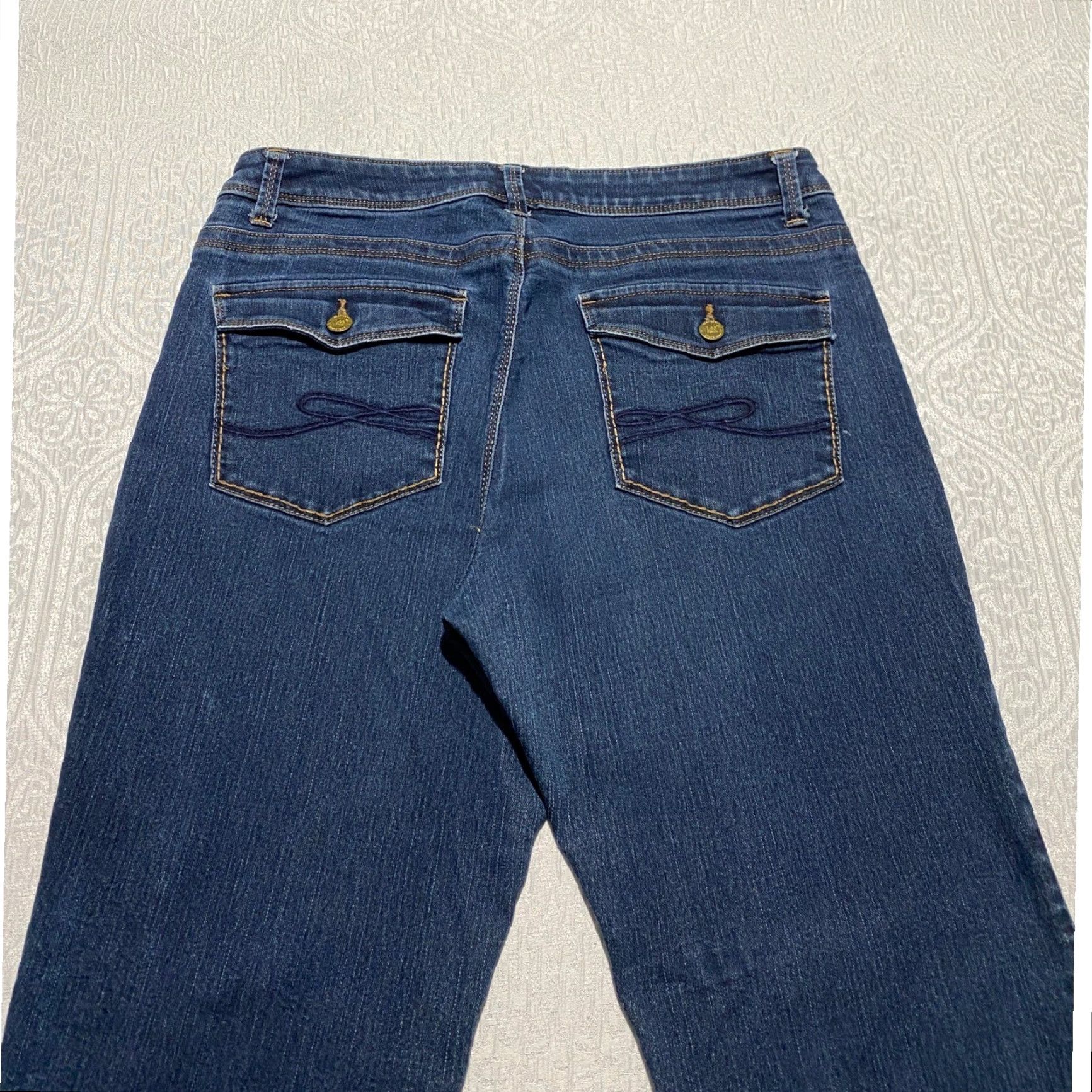 Lee Lee Perfect Fit Women's Jeans Just Below Waist Dark Wash Denim Bootcut 34×31 Size 24" / US 00 / IT 34 - 2 Thumbnail