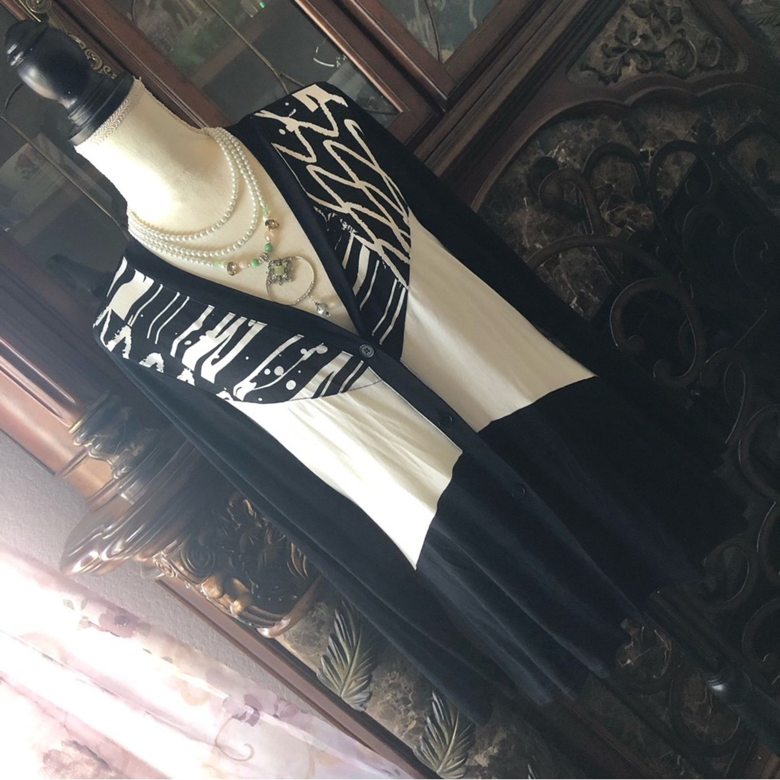 Designer Cable & Gauge black and white lightweight jacket NWT L Size L / US 10 / IT 46 - 2 Thumbnail