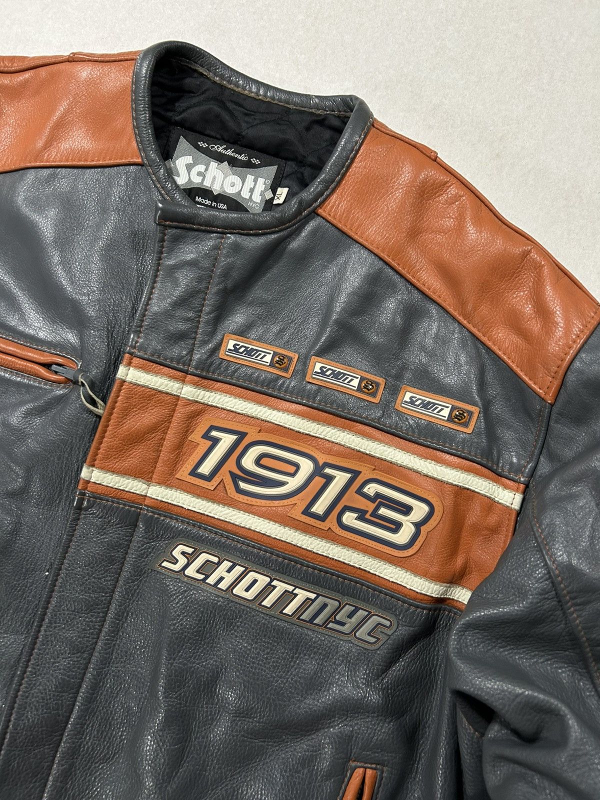 Harley Davidson × Schott × Vintage VERY RARE LEATHER JAKET SCHOTT Size US XL / EU 56 / 4 - 5 Thumbnail