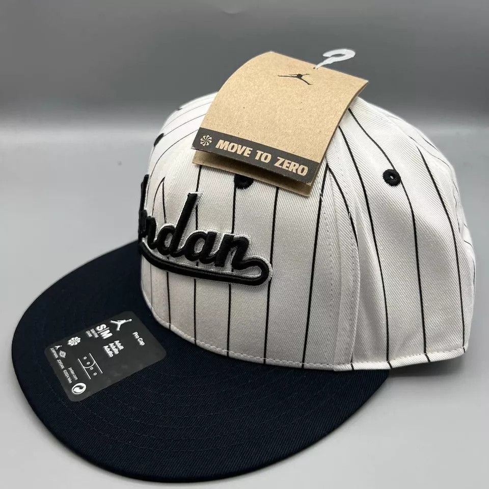 Jordan Brand Air Jordan Hat Men S-M Baron 45 Pinstripes Jumpman Snap Back Size ONE SIZE - 2 Thumbnail