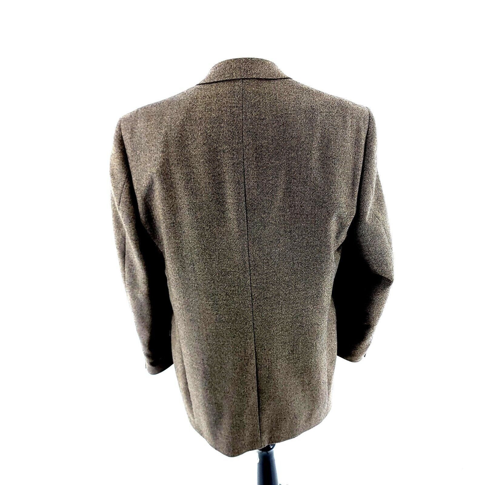 Daniel Cremieux Daniel Cremieux Tweed Wool 2 Button Sport Coat 42L Tan Gray Size 42L - 5 Thumbnail