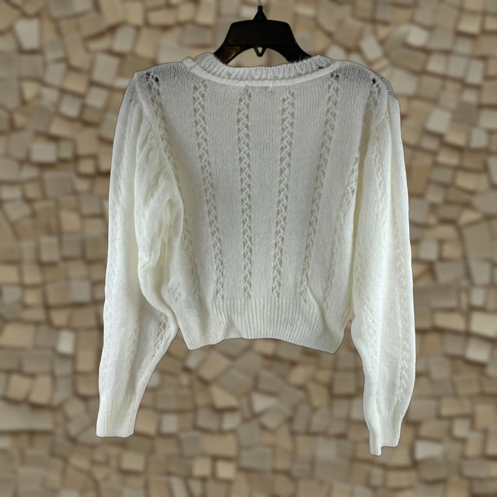 Topshop Topshop Sweater Women’s Size 4-6 Cream Crew Neck Pullover Open Knit NWT Cropped Size S / US 4 / IT 40 - 1 Thumbnail