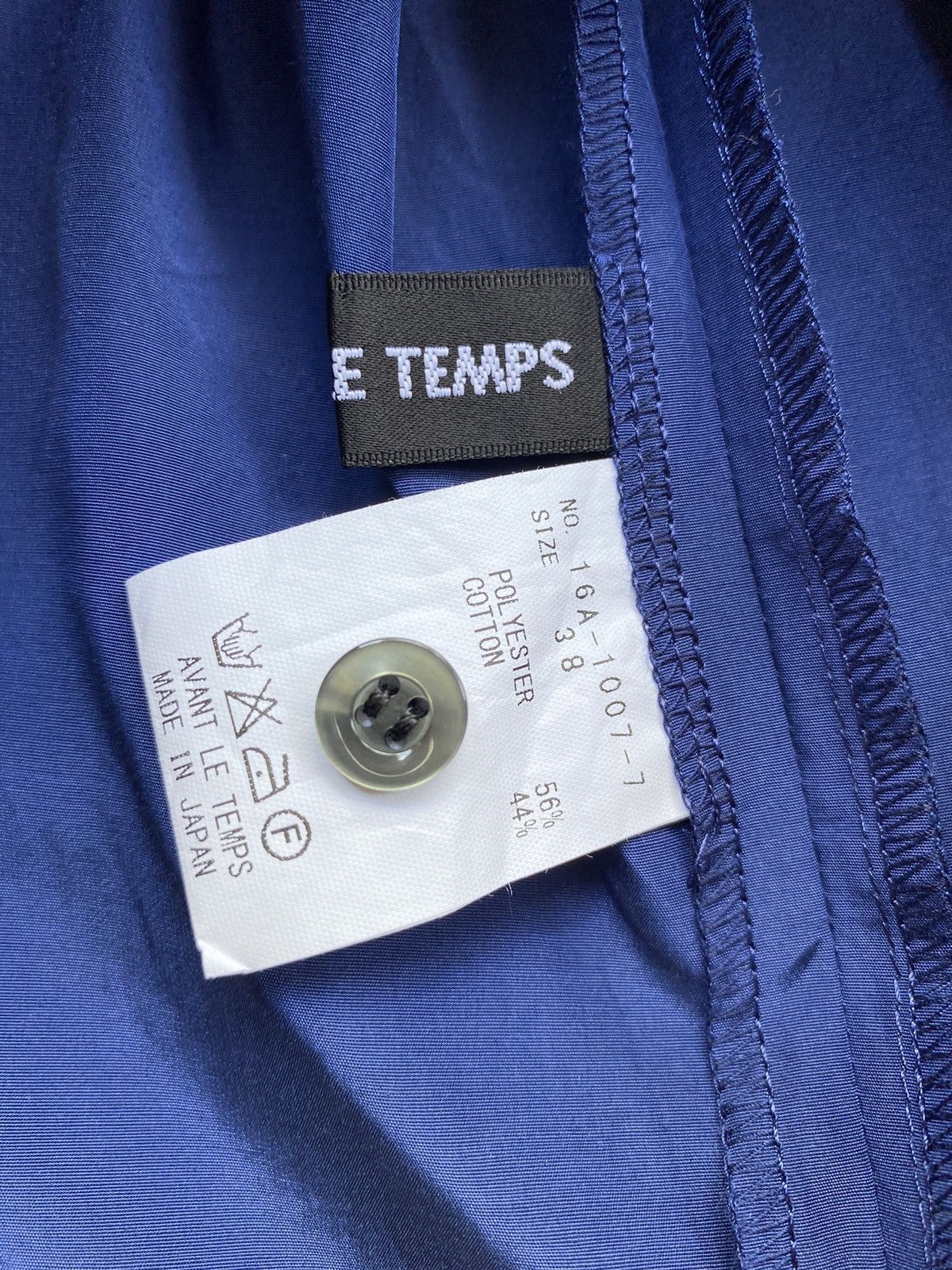 Japanese Brand Avant Le Temps Women Navy Blue Long Sleeve Shirt Size XS / US 0-2 / IT 36-38 - 12 Thumbnail