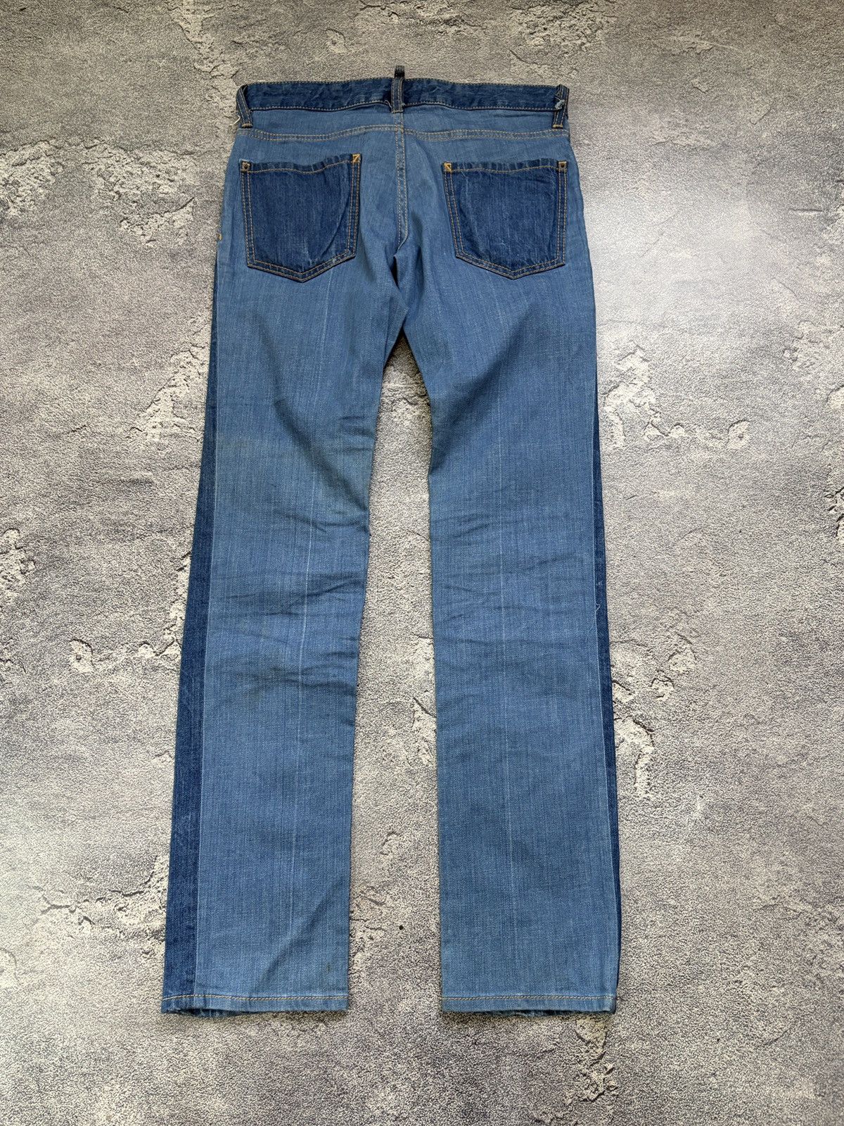Dsquared2 **DSQUARED2 FW17 Two Tone Paneled Slim Jeans Blue Denim Size US 30 / EU 46 - 2 Thumbnail