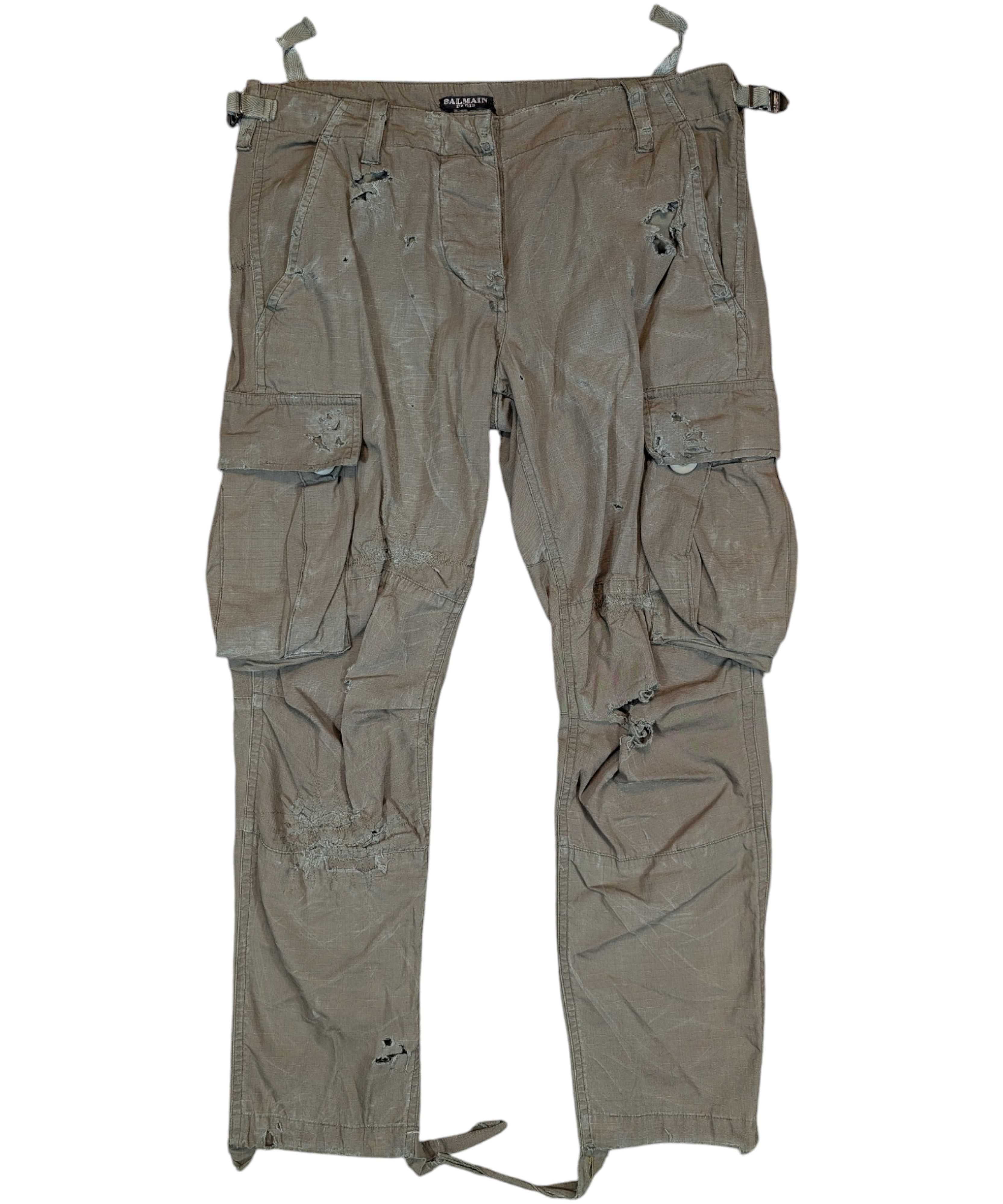 Balmain Balmain T551 B702 stretch bellow biker denim shorts green
