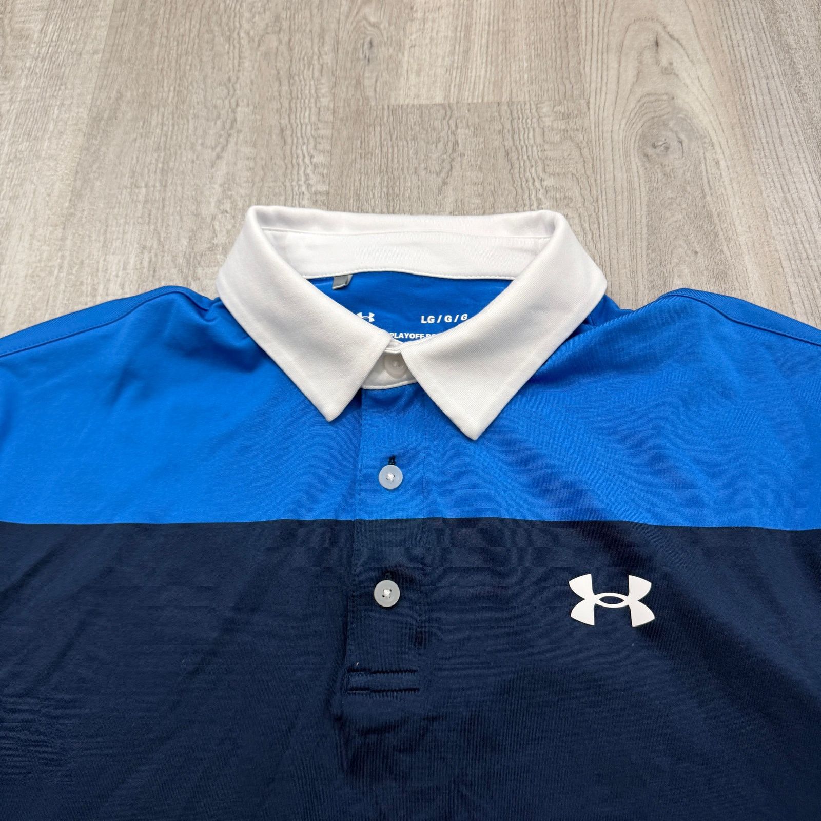 Under Armour Under Armour The Playoff Polo Shirt Large Blue Striped Size US L / EU 52-54 / 3 - 3 Thumbnail