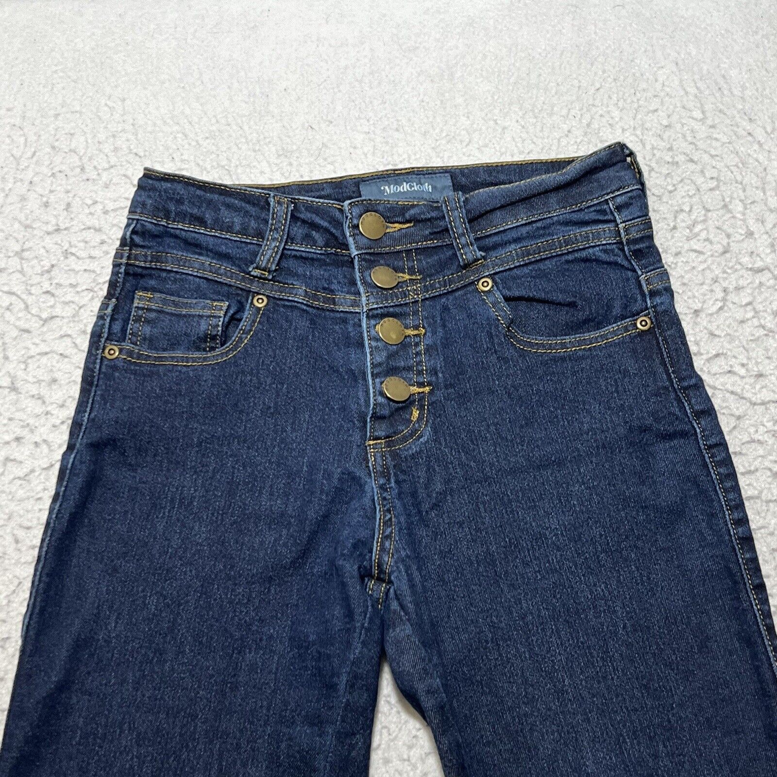 Other ModCloth Denim Straight Ankle Button Fly Navy Jeans 25x25 Size 27" / US 4 / IT 40 - 2 Thumbnail