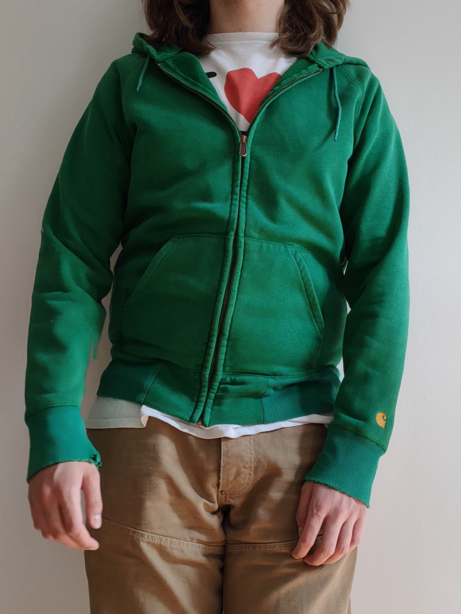 Carhartt Carhartt Hooded Chase Jacket Distressed Green Hoodie Size US S / EU 44-46 / 1 - 15 Thumbnail