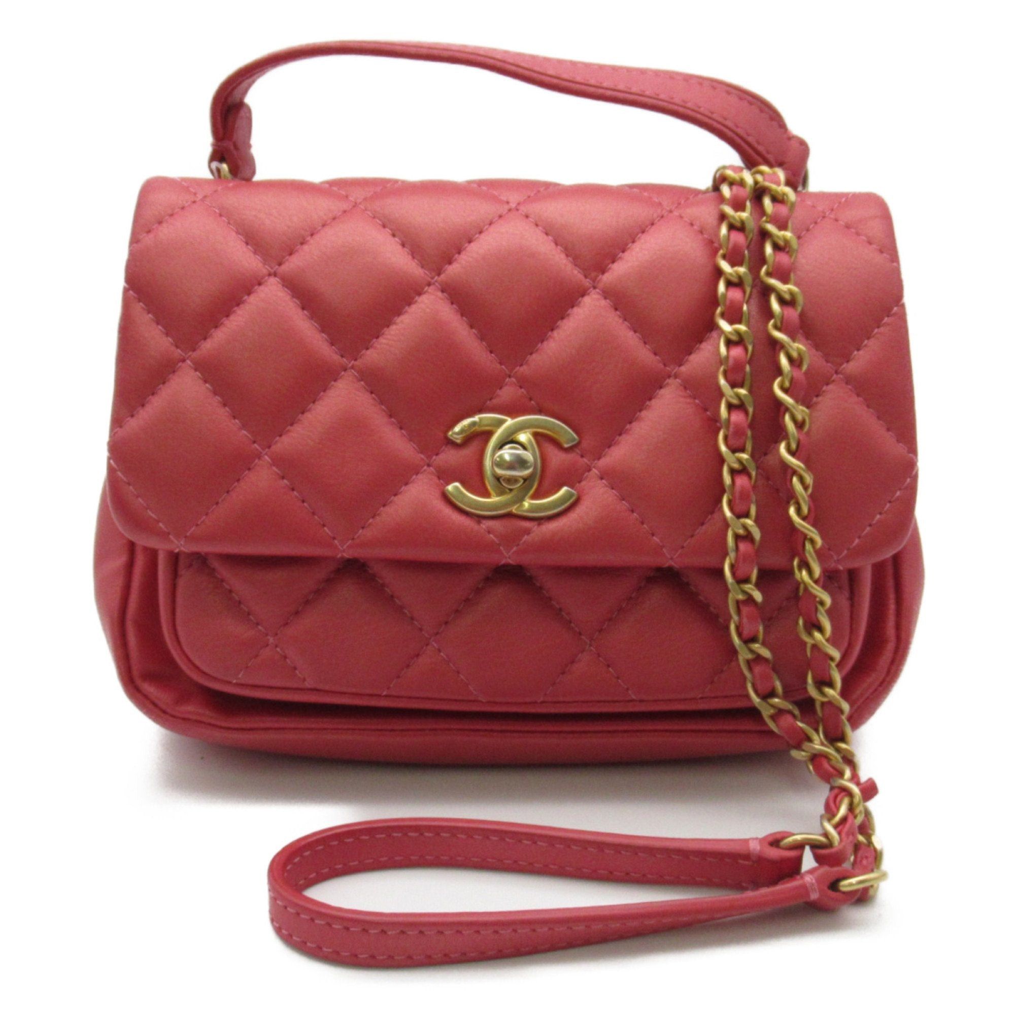 image of Chanel Mini Matelasse Chainshoulder Bag Red Leather, Women's