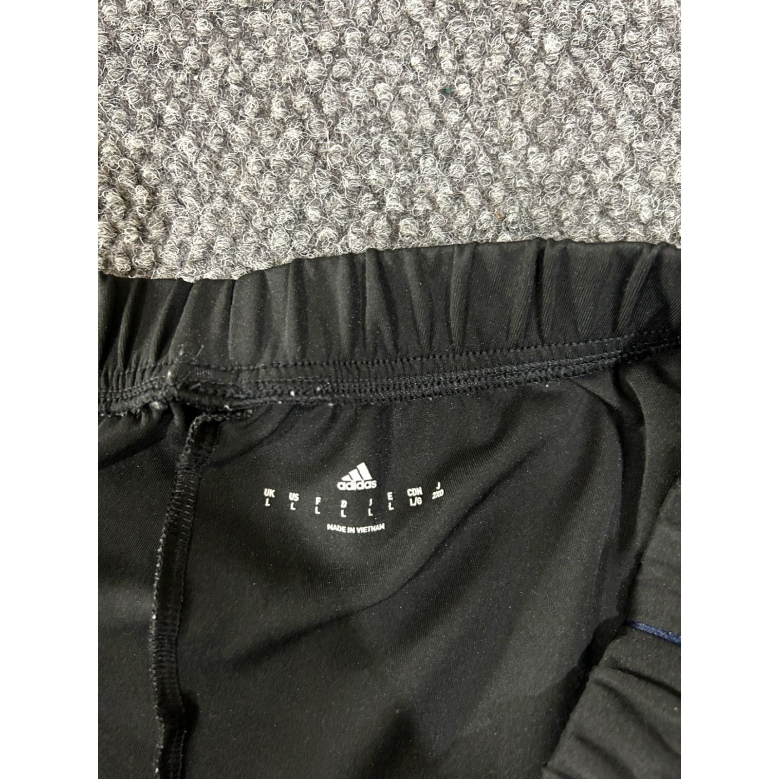 Adidas adidas Track Pants Mens Large Black Athletic Zip Ankle Training Stretch Pants Regular Fit Logo 30in Inseam Straight Leg Size US 33 - 5 Thumbnail