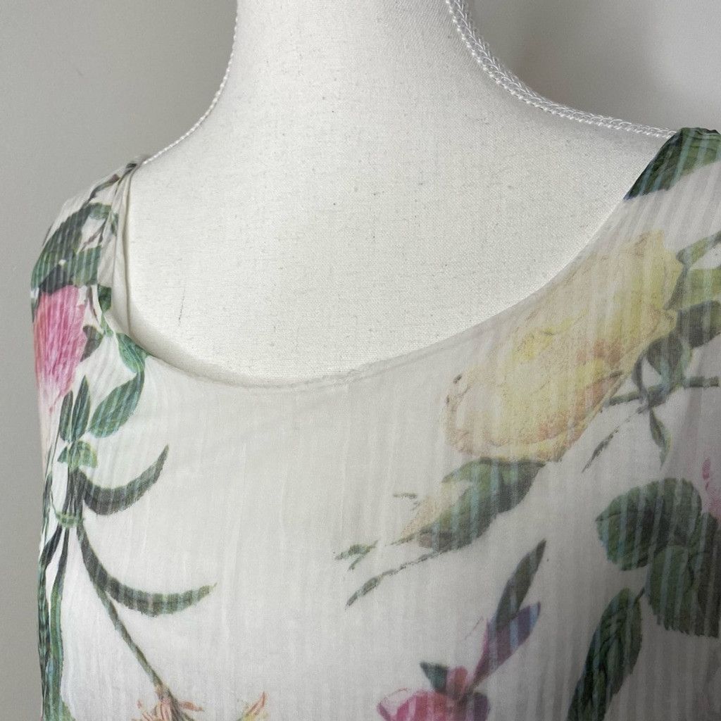 Other Made in Italy Silk Sheer Floral Overlay Cape Top Size XL / US 12-14 / IT 48-50 - 10 Thumbnail