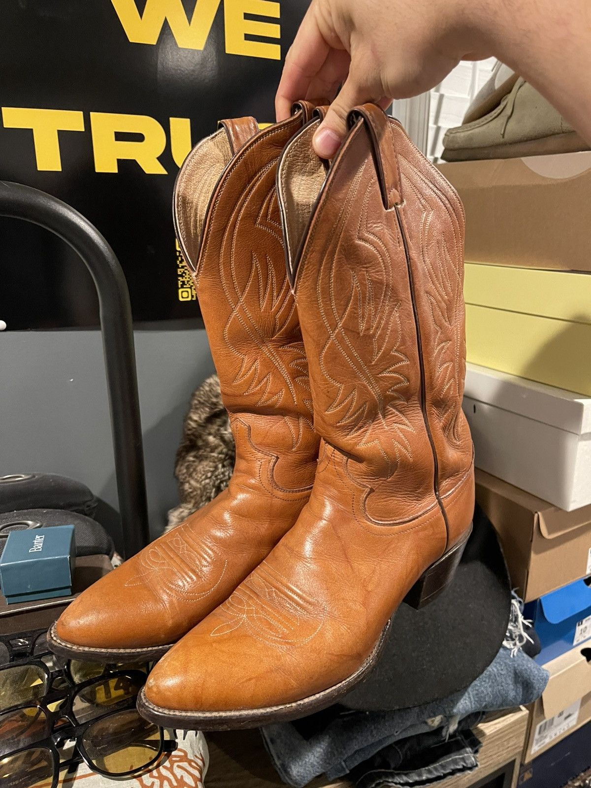 Justin Boots JUSTIN LIGHT BROWN WESTERN BOOT Size US 9.5 / EU 42-43 - 1 Thumbnail